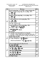 Hướng dẫn chấm đề thi học sinh giỏi huyện năm học 2013 - 2014 môn Vật Lí